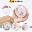 2 x 40 Oz Tumbler Flip Straw Lid for Stanley Quencher, Silicone Leak Proof Replacement Cover Reusable, Splash Resistant Cup Lids Accessories with Cleaning Brush Set (Cream)