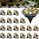 PATIOWIN 20 Pack Small Solar Ground Lights, Pathway Lights Waterproof, Outdoor Solar Light for Garden, Driveway, Walkway, Backyard (Warm White)