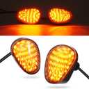 Benlari Flush Mount Motorcycle Turn Signal 2PCS 12V Smoked LED Indicator Light Blinker Compatible with Yamaha YZF R1 R3 R6 R6S TMAX MT-07 MT-09 Fazer FZ6 FZ1 FZ FZ6R FZ07 FZ8 FZ09,Amber