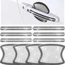 Frienda 10 Pieces Bling Car Accessories for Women Bling Car Door Handle Protector Door Handle Covers for Car Rhinestone Car Bowl Protector Accessories Women Stickers(Black White)
