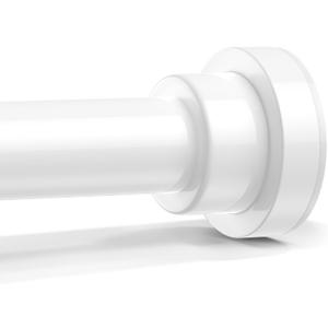 Shower Curtain Rod 46-78 Inch,0.87"Diameter Adjustable Spring Tension Curtain Rods No Drill,Ivory White Shower Tension Rod for Bathroom,Room Divider,Window,Anti-Rust Non-Slip 1-Pack