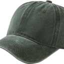 12Pieces Vintage Washed Baseball Caps for Women Men Distressed Twill Adjustable Dads Hats Unisex Style, Army Green 