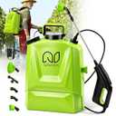 Battery Powered Backpack Sprayer 4 Gallon, Adjustable Pressure Garden Sprayer with Digital Display & Padded Straps, Electric Pump Sprayer in Lawn with 2.2Ah Battery, 5 Nozzles, Telescopic Wand