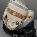 Lahome Christmas 8x10 Area Rug, Washable Soft Large Rug for Living Room, Non Slip Low Pile Bedroom Rug Xmas Tree Indoor Floor Carpet for Dining Room Winter Holiday Decor, Beige