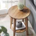 VASAGLE MAEZO Collection - Side Table, 2-Tier Small Round End Table, Nightstand with Tapered Legs, Curved Transitions, for Small Spaces, Living Room, Bedroom, Honey Brown ULET283T41