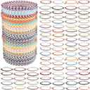 120 Pcs Woven Wrap Friendship Bracelets Adjustable Thread Braided Bracelet Handmade Beach String Bracelets for Birthday Gifts Women Party Favors