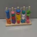 Montessori Wooden Beads Sequencing Toy Set, Stacking Blocks & Lacing Beads & Matching Shape Stacker for 2 3 4 5 Year Old STEM Preschool Learning Montessori Toys Gifts for Kids Boy Girl Toddler