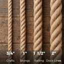 Natural Hemp Rope - 2 Inch x 50 Feet - Heavy Duty Jute Rope Manila Ropes for Docks, Nautical, Railings, Tug of War, Decorating