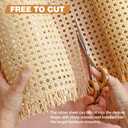 24" Width x 3.3 Feet Cane Rattan Webbing Roll for Caning Projects, Cane Webbing Sheet, Natural Pre-Woven Open Mesh Cane for Furniture Chair Cabinet Ceiling Bed Door