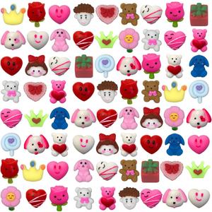 72 PCS Valentines Day Mochi Squishy Toys Squishies for Kids School Class Classroom Valentines Day Cards Gifts Prizes Party Favors