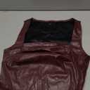 SOLY HUX Women's PU Leather Square Neck Tank Tops Sleeveless Slim Fitted Party Club Crop Top Size L