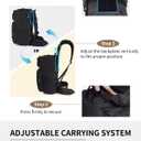 Blue Quartz 40L Military Tactical Backpack, Internal Frame Hiking Backpack with Molle System for Hiking Camping Backpacking Travelling Climbing Rucksack Daypack for Men Women