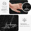 Madison Park Splendor Reversible 100% Cotton Tufted Bathroom Rug-3000 GSM Hotel Quality Luxurious Plush Medium Pile Bath Mat Absorbent, Quick Dry, Shower Room Décor, 24x72 Black