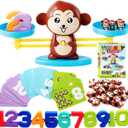 CozyBomB Monkey Scale Balance Counting Toys Math Games STEM Preschool Educational Toys for 3 4 5 Year olds Math Educational Kindergarten Number Learning Games Gifts for Boy Girl Birthdays Christmas (Brown)