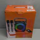 Karaoke Machine, Portable Bluetooth Speaker with 2 Wireless Microphones for Adults & Kids with Lights, Karaoke Microphone with PA System Supports USB/TF/FM/AUX for Home Party Home System Packages (Black)