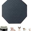 Dog Playpen Mat, Washable Pee Pad for Octagon (L-45' ) Puppy Whelping Pading Leakproof Potty Training Pad Liner for Crate Kennel Indoor (Dark Grey)