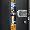3.2 Cuft Safe Box, Home Safes Water and Fireproof, Security Digital Safes Box with Electronic Keypad Spare Key, Smart Alert, Mute Mode, Anti-Theft Fireproof Safe for Document Money Valuable