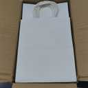 Toovip 50 Pack 8x4.75x10 Inch Medium White Kraft Paper Bags with Handles Bulk, Gift Wrap Bags for Favors Grocery Retail Party Birthday Shopping Business Goody Craft Merchandise Take Out Sacks