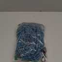 BTINESFUL 12FT 20FT 30FT 50FT Reflective Dog Tie Out for 2 Dogs, No Tangle 50ft by 1/3 Inch Nylon Rope Long Tether for Two Dogs, Dog Trolley Runner for Yard Outdoor Camping (Blue)