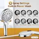 BRIGHT SHOWERS Rain Shower Heads System Including 9 Inch Rainfall Shower Head and Handheld Shower Head with Height Adjustable Holder, Solid Brass Rail and 60" Long Stainless Steel Shower Hose, Chrome