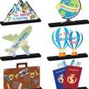6 PCS Travel Decor Wooden Centerpieces Table Toppers Adventure Awaits Baby Shower Decor Bon Voyage Party Decor Around the World Decor Photo Props for Let The Adventure Begin Going Away Party