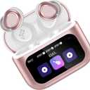 Touch Screen Sleep Headphones, Small Design Mini Sleep Earbuds for Side Sleepers with Sleep Mode, Sleep Earphones Clear Calls, Raspberry Pink