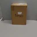 TIPGO Bathroom Trash Can with Lid, 4 Gallon / 15 Liter Small Garbage Can, Press Top Bin, Plastic Wastebasket with Pop-Up Lid for Bedroom, Living Room, Office (White)