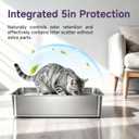 OneBug Stainless Steel Cat Litter Box with High Sides, Large Metal Litterbox Pan, Odor-Free & Non-Stick Smooth Surface, Leakproof One-Piece Kitty Litter Tray for Indoor Cats, Kittens