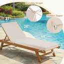 Fabuday Chaise Lounge Chair Cushions for Outdoor Furniture - 72 x 21 x 3 Inch Waterproof Patio Pool Sunbrella Lounger Pads Replacement with Removable Cover, Beige, Set of 2