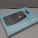 Wireless Keyboard and Mouse Combo, 2.4G Wave Keys Ergonomic Keyboard with Palm Rest and 3 DPI Silent Mouse, Compact Size for Natural Typing, Spill-Resistant, for Windows/PC/Laptop/Mac(Black)