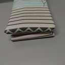 AmazerBath Boho Shower Curtain, Modern Farmhouse Shower Curtain Set with Tassels, Rustic Faux Linen Green Striped Shower Curtain with Hooks, Light Tan Toned, 72x72 Inches