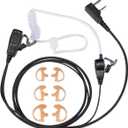 2 Pin FBI Earpiece/Headset for Walkie Talkie with Clear Sound PTT MIC&Soft and Comfort Acoustic Tube for UV-5R BF-F8HP BF-888S, Kenwood TK3230 Two Way Radio (1 Pack)