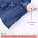 ODODOS Seamless Padded Sports Bra for Women Criss-Cross Back Longline Wirefree Brami Ribbed Crop Tank Tops, Washing Cobalt Blue, Medium-Large (Blue)