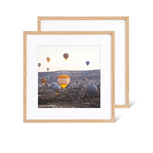 Marsmiles 16x16 Wooden Picture Frame, USA-Sourced Natural Oak Solid Wood Photo Frame with Real Glass for Display Pictures 12x12 with Mat or 16x16 without Mat, Natural, 2 Pack