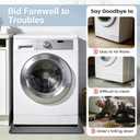 27" x 27" Washing Machine Drain Pan Silicone Mat with Punch Tool & Plugs, Raised Edge Non-Slip Waterproof Washer Drip Tray, Anti-Vibration Floor Leak Protector for Washer Dryer Laundry Room