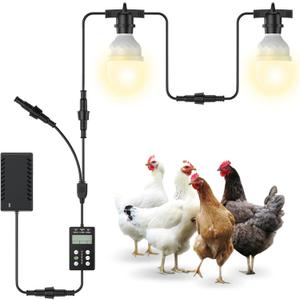 Automatic LED Daylight Extender, Chicken Coop Light with Timer and Easy to Program, Provides Additional Light for Hens and Enhances Egg Production