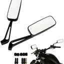 Motorcycle Rearview Mirror Aluminum Alloy Mirror Universal 8MM 10MM For Street Glide Road King Softail Sportster Iron 883 XL1200 Chopper Softail Boulevard M109R XSR700 XSR155 XSR400 (White)