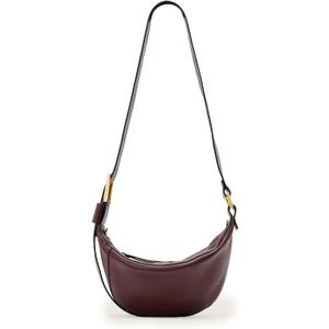 Luna Slouchy Leather Crossbody Bag Dark Red 