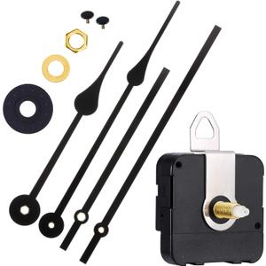 Hicarer Clock Movement Mechanism High Torque Long Shaft Clock Replacement Wall Mechanism Hands Quartzs DIY Repair Parts Motor Replacement with 2 Pairs of Hands