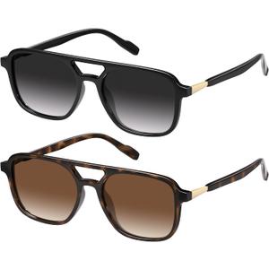 Retro Aviator Sunglasses for Women Men:Polarized Trendy Rectangle Womens Mens Shades Sun Glasses