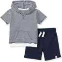 Burt's Bees Baby baby-boys Short Sleeve Shirt and Pant Set, Top & Bottom Outfit, 100% Organic Cotton (6-9 Months)
