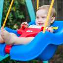 Little Tikes Snug 'n Secure Blue Swing with Adjustable Straps, 2-in-1 for Baby and Toddlers Ages 9 Months - 4 Years