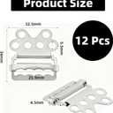 12 PCS Alloy Slider Buckles, 25mm Tri-glide Buckles Webbing with Gears, 6-Hole Adjustable Strap Release Buckle Craft Accessories for Clothes Shoes Bags