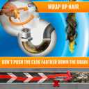 FlexiSnake Drain Weasel Sink Snake Hair Clog Remover Tool, Pipe, Bathroom, Bathtub Cleaner, 18-inch, Made in the USA, 5 Wands and Removable Handle