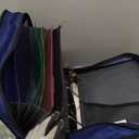 Amazon Basics Durable 3 Ring Zipper Binder with Multiple Pockets and Shoulder Strap, O-Ring Closure, Large Capacity, 4 inches, Blue