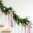 2 x Large Pink Christmas Wreath Sash for Door, 27.5" Holiday Decoration with Snowflake Lace Pattern, 11 Glitter Bow Tree Topper Wall Indoor Outdoor Xmas Farmhouse Home Decor Metal Clip