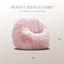 ZurNesfure Bean Bag Chair for Adults,4FT Giant Bean Bag Chair Pink,Large
