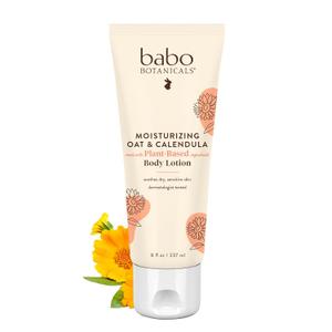 BABO Botanicals Moisturizing Oat & Calendula Body Lotion Lightly Scented Hydration for Dry or Sensitive Skin Gentle for Baby, Toddler, Kids & Family Vegan 1 or 2 Pack