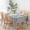 maxmill Tablecloth Stain Resistant Waterproof Wrinkle Resistant Spillproof Washable Soft Slubby Texture Table Cloth for Dining Room, Banquet Parties Event Dinner, Rectangle 60 x 140 Inch, Light Grey