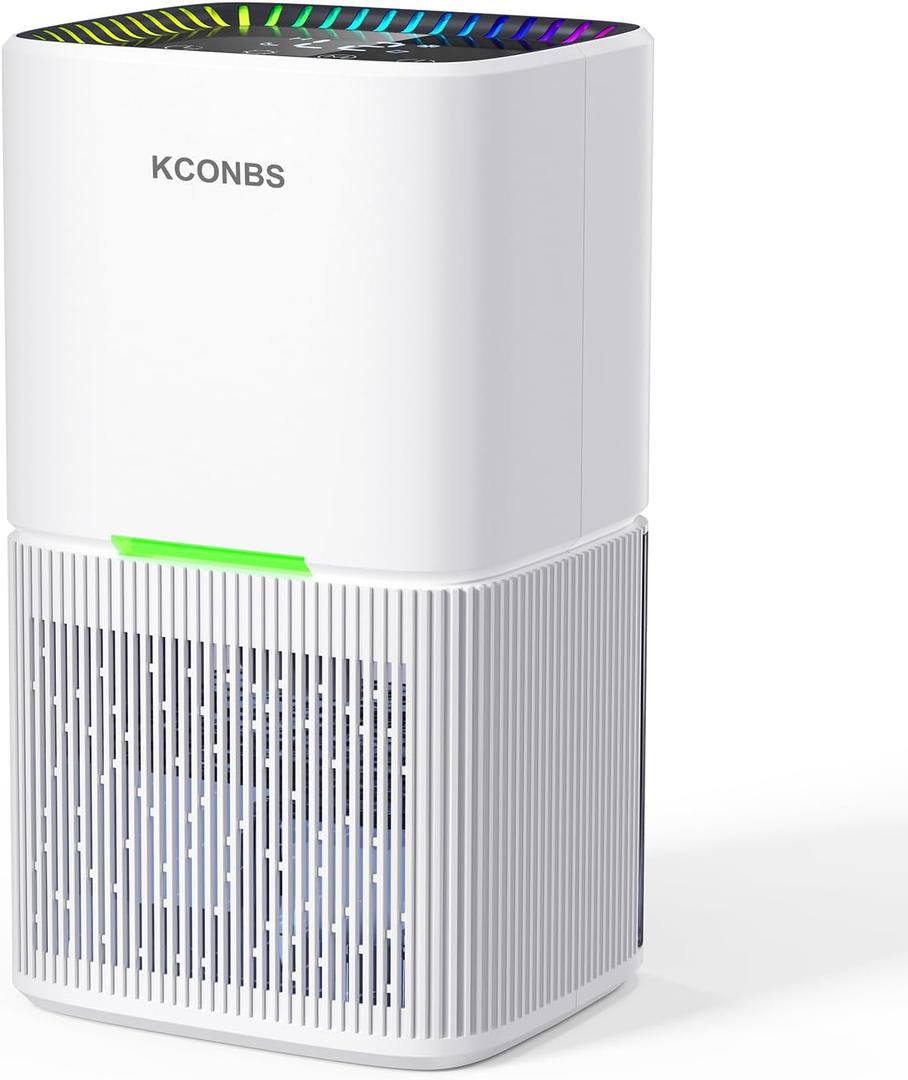 Dehumidifier, 60 OZ Water Tank, Dehumidifiers for Home, 500 sq. ft. Dehumidifier for Basement Bathroom Bedroom with Auto Shut Off, 7 Colors LED Light, Quiet Dehumidifiers with Sleep Mode (White)